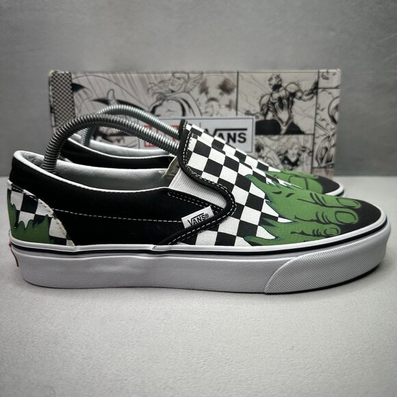 Mens Size 9 VANS x Marvel Classic Slip-On The Incredible Hulk Low Top Sneakers - Picture 1 of 9